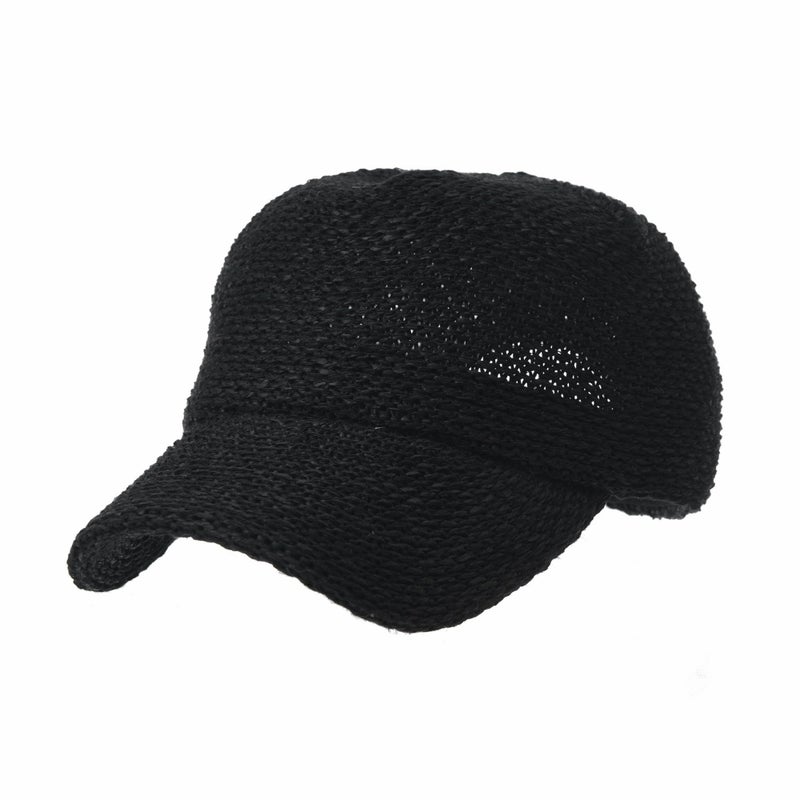 WITHMOONS Baseball Cap Summer Cool Paperstraw Cotton Mesh Ballcap for Men Women KR1960 (Black) - Image 1
